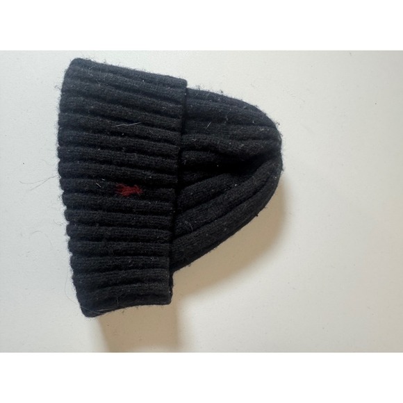 Polo Ralph Lauren Black Knit Beanie Hat Winter Warm Classic Logo - Picture 1 of 3